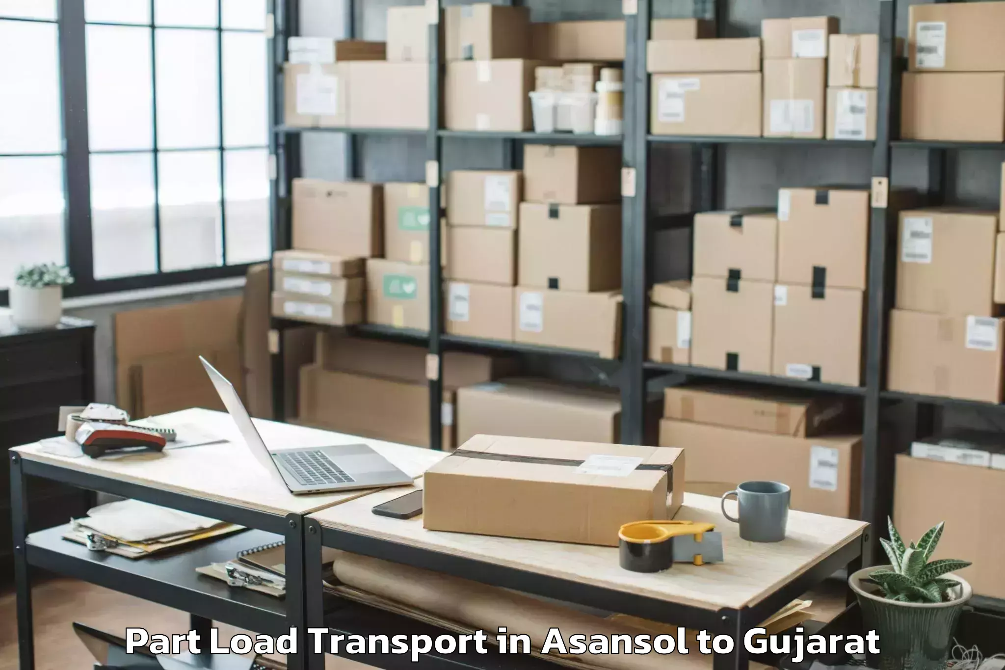 Top Asansol to Olpad Part Load Transport Available